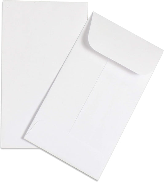500 Guardian #3 Paper Coin Envelopes - Blank Small Envelopes for Coins, Receipts, Stamps, Small Parts Storage, & More – 2-1/2” x 4-1/4” Cash Envelopes – Gummed Flap Gift Card Holder Envelope
