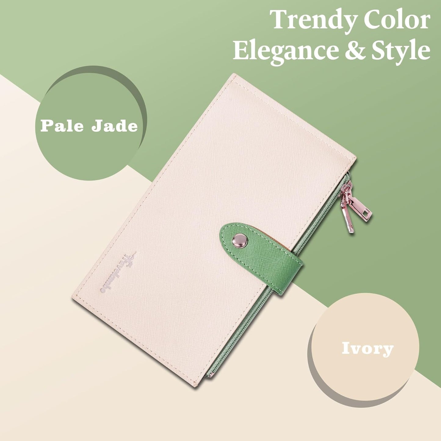 Travelambo RFID Wallet Women Bifold Multi Card Wallet Case with Zipper Pocke Credit Card Holder for Women