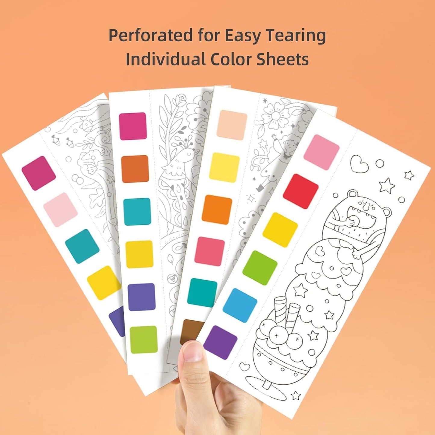 MiDeer Watercolor Painting Book for Kids Ages 4-8, Pocket Watercolor Painting Arts and Crafts for Toddlers, Travel Activities Paint with Water Coloring Book Set for Kids (Flower and Butterfly)