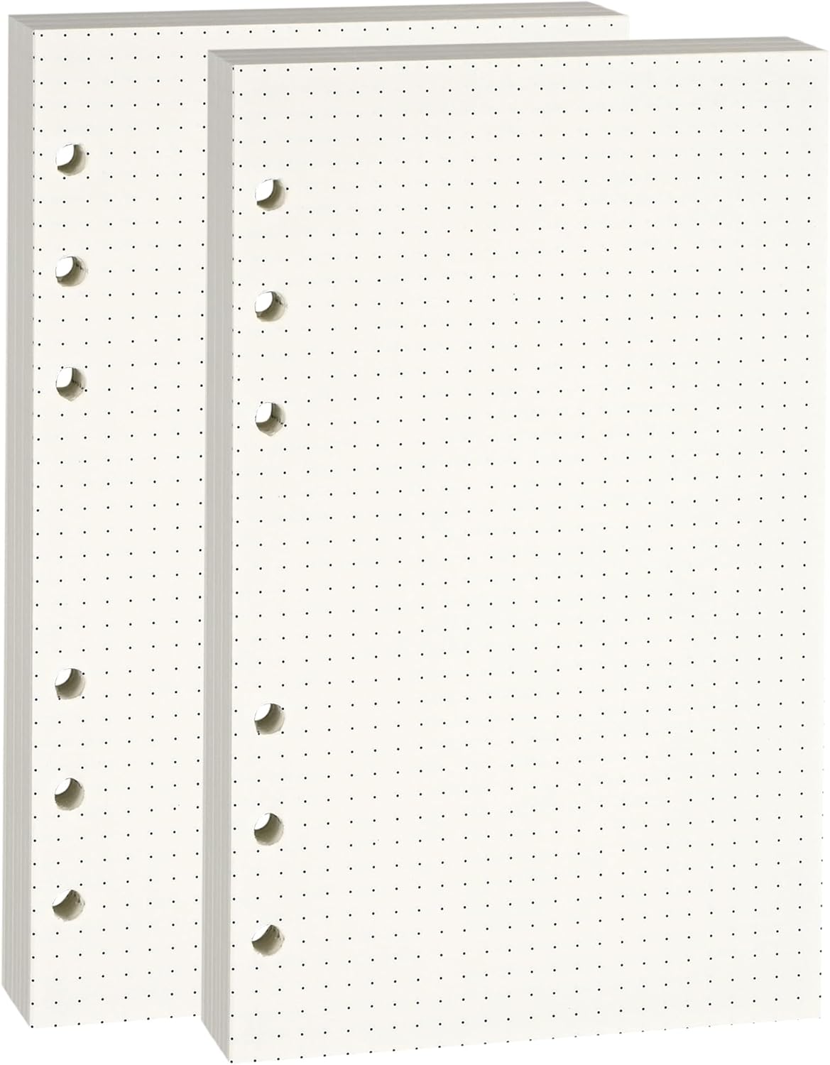 A6 Dot-Ruled Refill Paper, 100gsm Thick Beige No-Bleed Sheets (2 Packs, 80 Sheets Each), Pre-Punched – Fits A6 6-Ring Binders for Office, School & Teachers