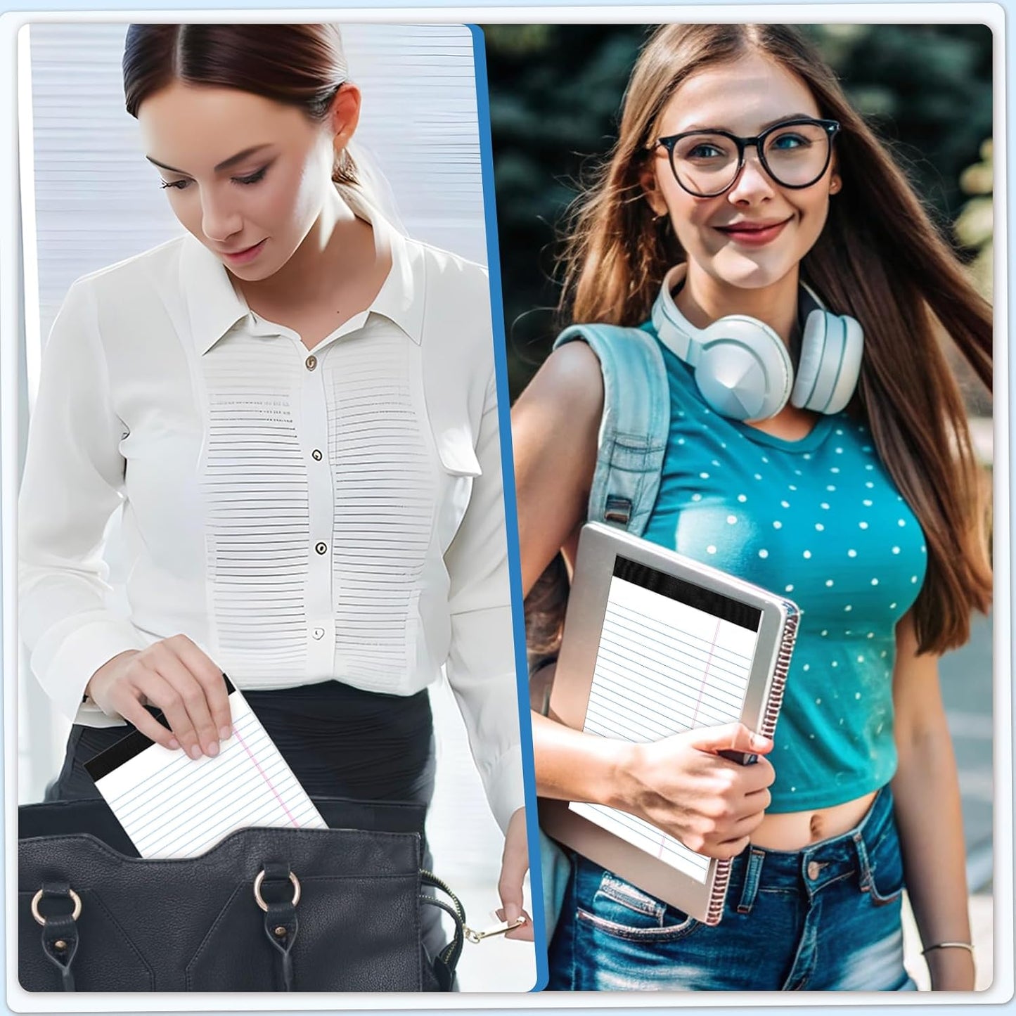 12 Pack Legal Pad 5x8, 360 Sheets Small Note Pad College Ruled Writing Pad Perforated Notepad for School, Office, To-Do Lists Grocery List Shopping List, 30 Sheets White