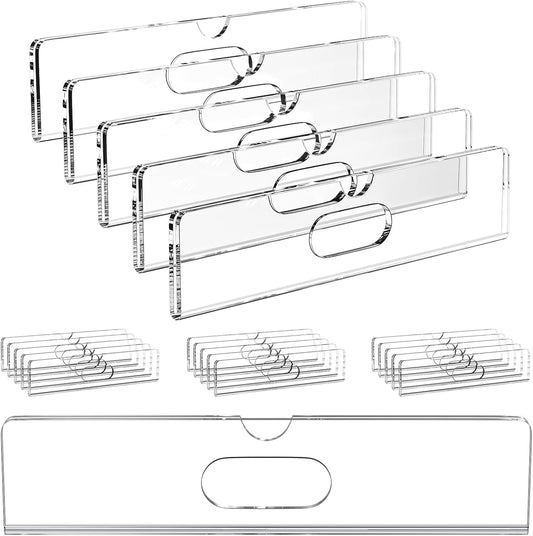 Nameplate for Doors with Adhesive Tapes - 20 Pack 2x8 Inch Clear Acrylic Office Door Name Plate Classroom Wall Name Plate Holder Horizontal Nameplate Holder Plastic Sign Frame