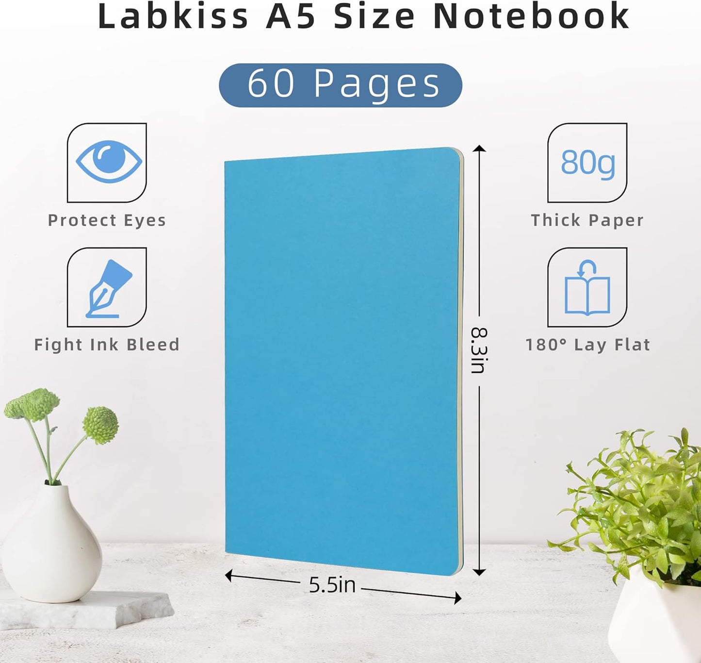 24 Pack Blank Notebook & Journal Bulk, Multi Cover, Unlined Plain Thick Paper, A5 Size, 5.5x8.3 inch, 60 Page, Small Sketchbook Subject Note Pad Set for Women Men Kids Traveler Student Office