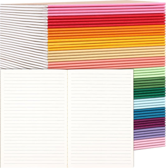 LABUK 60 Pack Notebooks Bulk, A5 Lined Journaling Notebooks Bulk, Rainbow Composition Notebooks Journals, 15 Colors 60 Pages for School Office