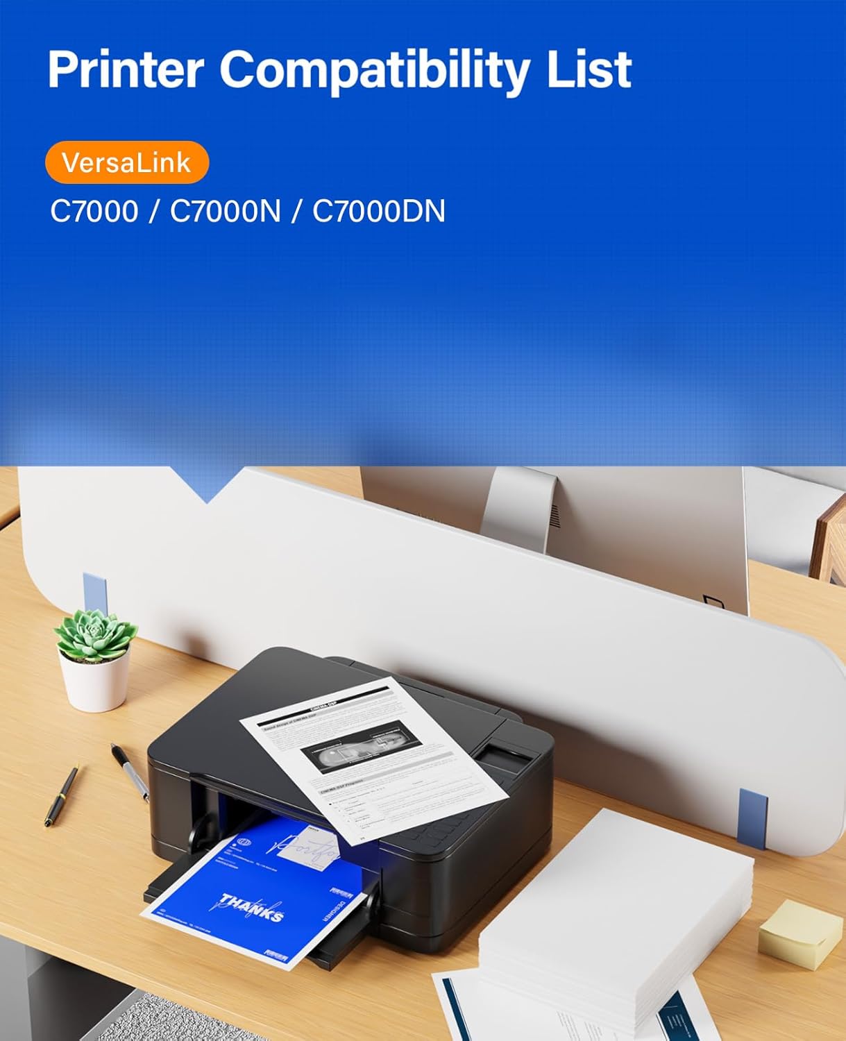 VersaLink C7000 High Capacity Toner Cartridge 4-Pack Replacement for Xerox 106R03757 106R03758 106R03759 106R03760 Compatible for Xerox VersaLink C7000 C7000N C7000DN Printer Black Cyan Magenta Yellow