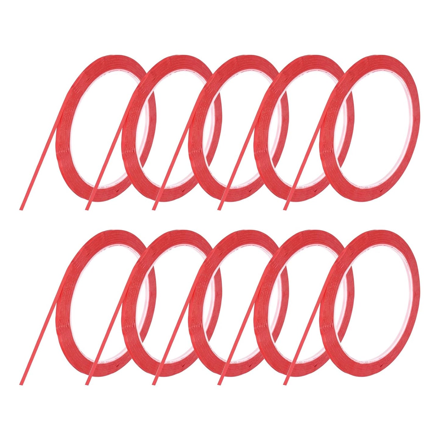 MECCANIXITY 10 Rolls Whiteboard Tape Graphic Chart Tape 3mm 54.7 Yard Art Tape Thin Self-Adhesive Pinstripe Tape Masking Tape for Gift Wrapping Craft Supplies, Red