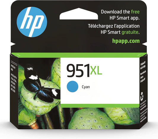 HP 951XL Cyan High-yield Ink Cartridge for HP Printers | Works with Printer Series: OfficeJet 8600, Pro 251dw, 276dw, 8100, 8610, 8620, 8630 | Eligible for Instant Ink | CN046AN