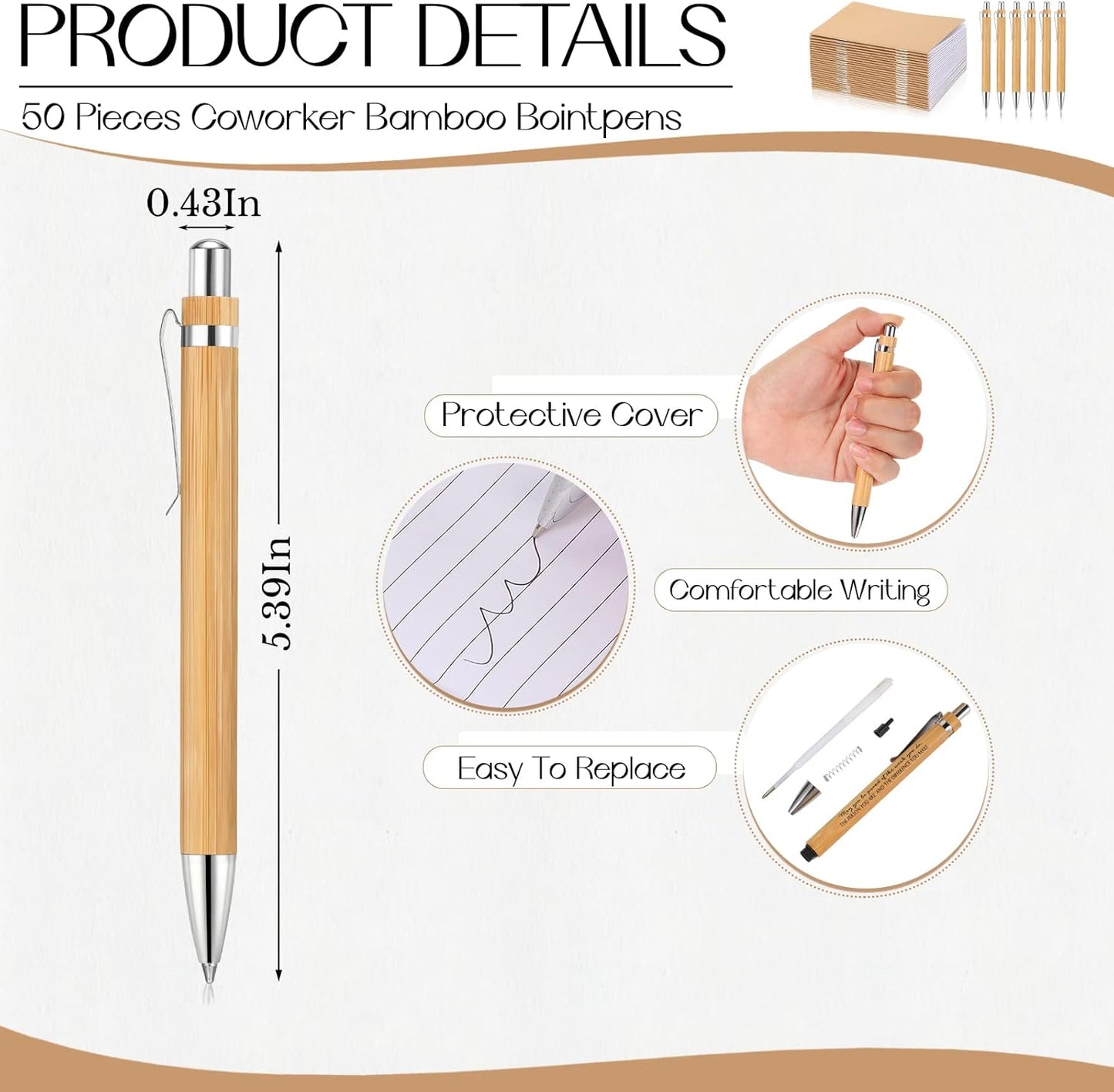 Kisston 50 Sets Mini Pocket Notebook with Pens Bulk Christmas Notebook Gifts Small Memo Notepad with Bamboo Pens for Employee Coworker Team Gifts(Classic Color)