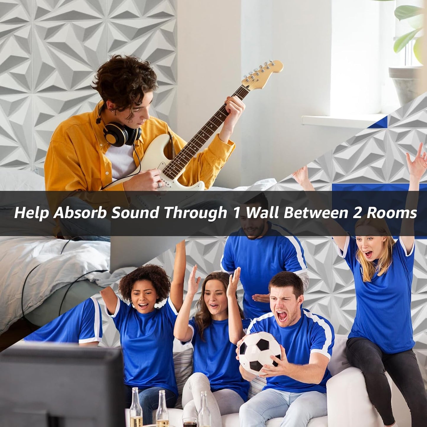 Art3dwallpanels 20 Pack Acoustic Panels Soundproof Wall Panels Acoustic Sound Dampening Panels, 3D Wall Panels Sound Absorbing Panels, 12" X 12", White