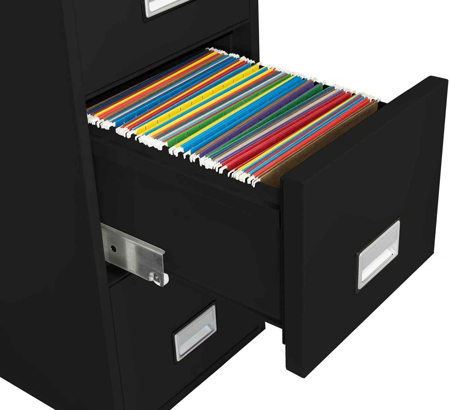 31 inch 4-Drawer Vertical Fireproof File Cabinet – Letter Size Filing – Key Lock – Water Resistant Seal – Fire and Impact Rated – Black Finish – Model LTR4W31B