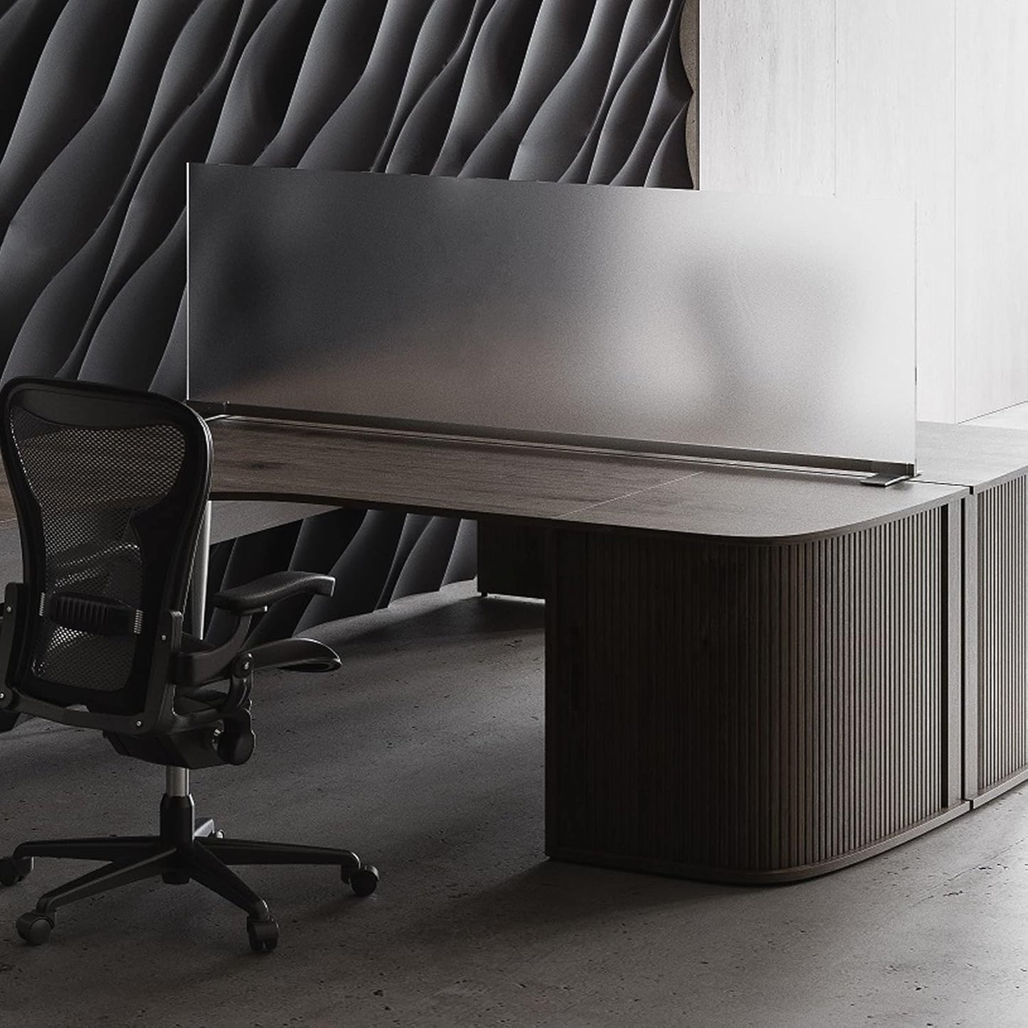 OBEX Acrylic Free Standing Screen, Divider for Desk Privacy Home & Office Partitions for Table Top Workstation, Portable Cubicle Panel for Work, 12" x 72", Frosted