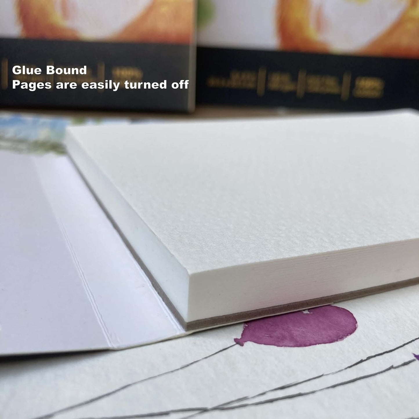 tumuarta Watercolor Paper Pad 100% Cotton, 5X7”, 140 LB, 300 GSM, 20 Sheets, Natural White, Acid Free, Cold Press, Watercolor Mixed Media Sketch Books for Watercolors, Acrylic and More.
