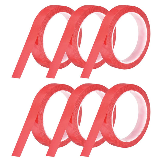 MECCANIXITY 6 Rolls Whiteboard Tape Graphic Chart Tape 18mm 54.7 Yard Art Tape Thin Self-Adhesive Pinstripe Tape Masking Tape for Gift Wrapping Craft Supplies, Red