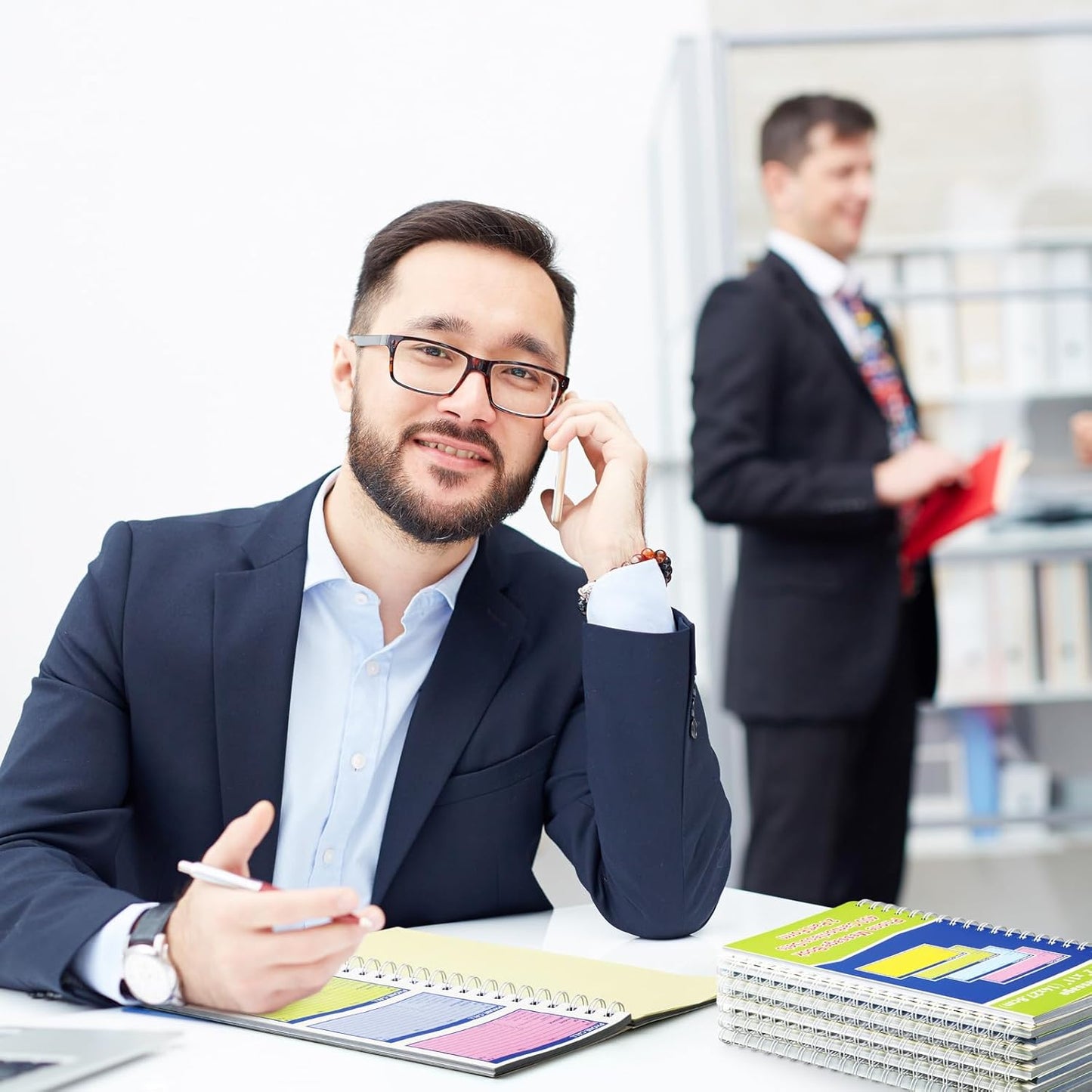 Sinmoe 6 Pcs Spiral Bound Phone Message Book with Carbon Copy 5-1/2" x 11" 2 Part Colorful Carbonless Telephone Message Pads Duplicate Spiral Phone Call Log Book for Business Office