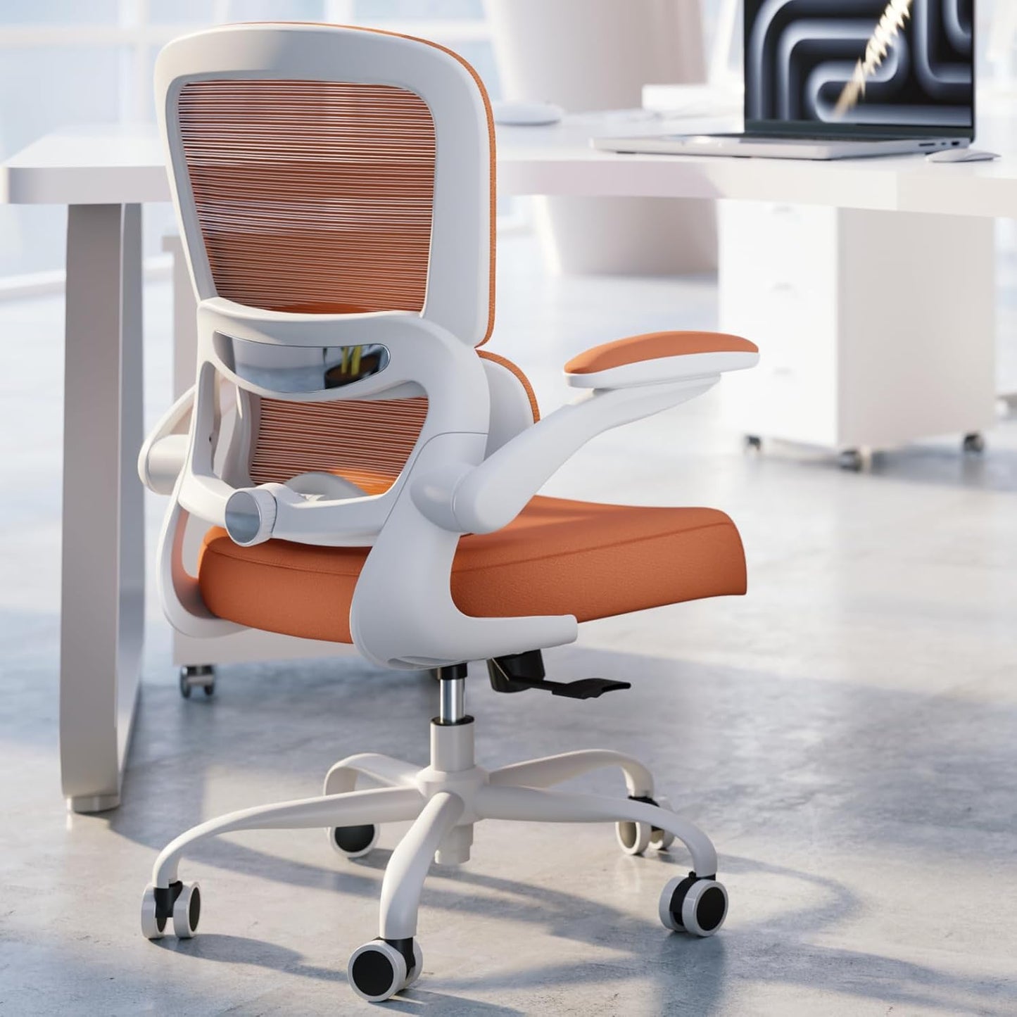 TRALT Office Chair - Ergonomic Desk Chair with Adjustable Lumbar Support, Mesh Computer Chair, Executive Chairs for Home Office Comfortable Lumbar Support (Orange)