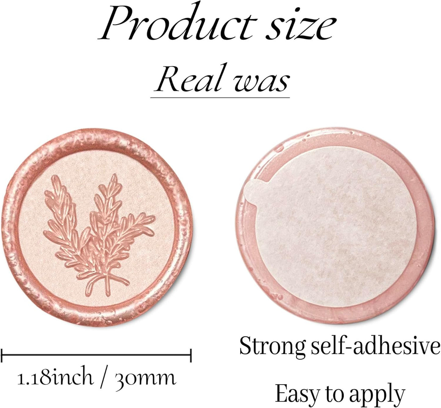 25Pcs Wax Seal Stickers Handmade Envelope Seals Self Adhesive Wax Stickers for Wedding Party Invitations, Envelope, Gift Wrap, Christmas(Rosemary Style, Pink)