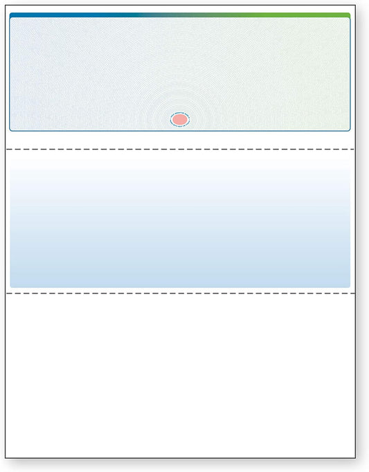 DocuGard Blue/Green Sunburst Premier Prismatic Top High Security Check Paper - QuickBooks & Laser/Inkjet Printer Compatible - 13 Security Features - 500 Blank Business Checks (04565)