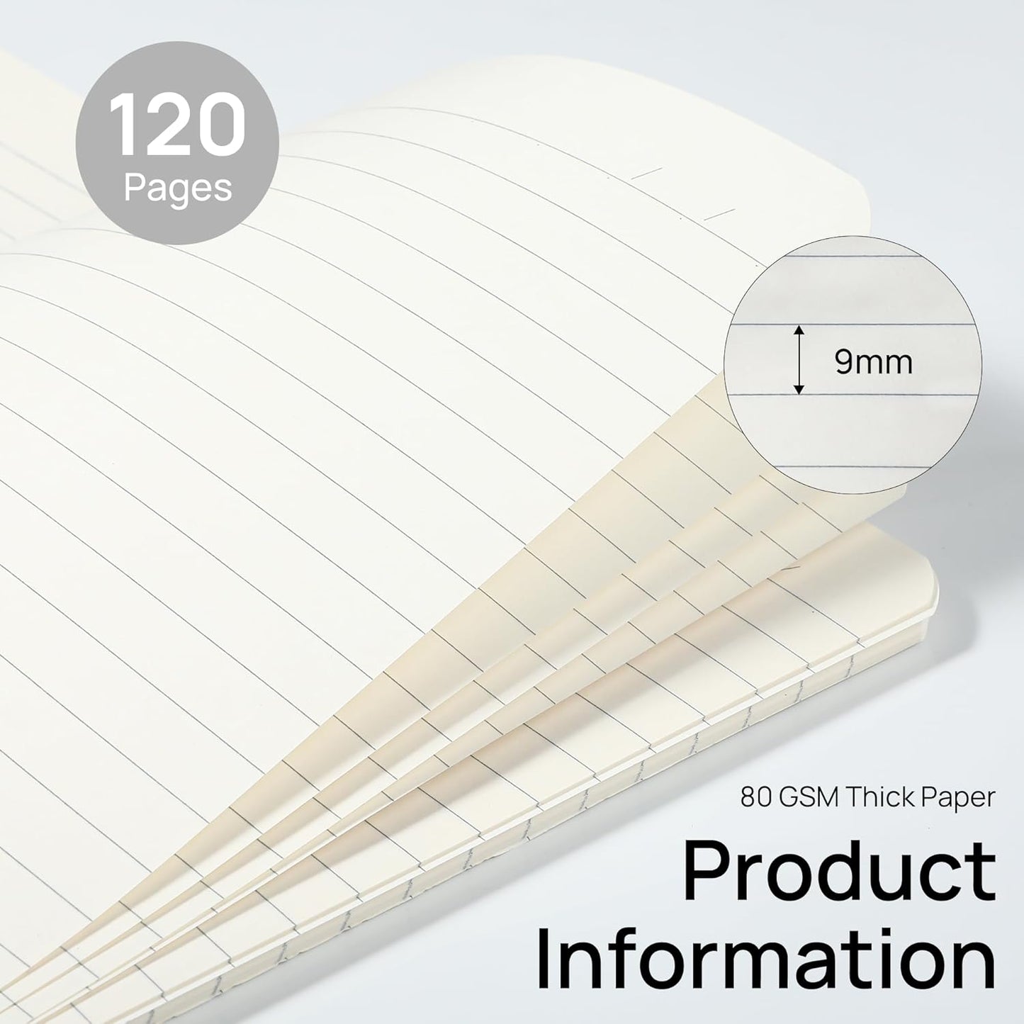 miikoul 48 Pack A5 Spiral Lined Notebooks, 8.3" X 5.5", 60 Sheets/120 Pages Wide Ruled Notebook Spiral Journals Bulk Paper Cover Notepad 12 Colors for Students Taking Class Notes Home Office Gift