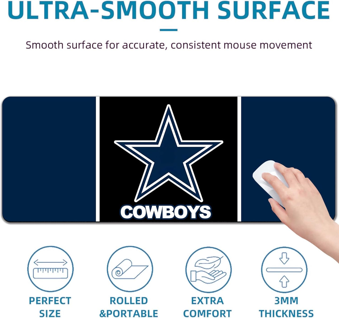 Large Mouse Pad Desk Mat for Home Office, Gaming Mousepad Extended Desk pad - Computer Keyboard Mouse Mat with Non-Slip Base and Stitched Edge Office Desk Organizers and Accessories