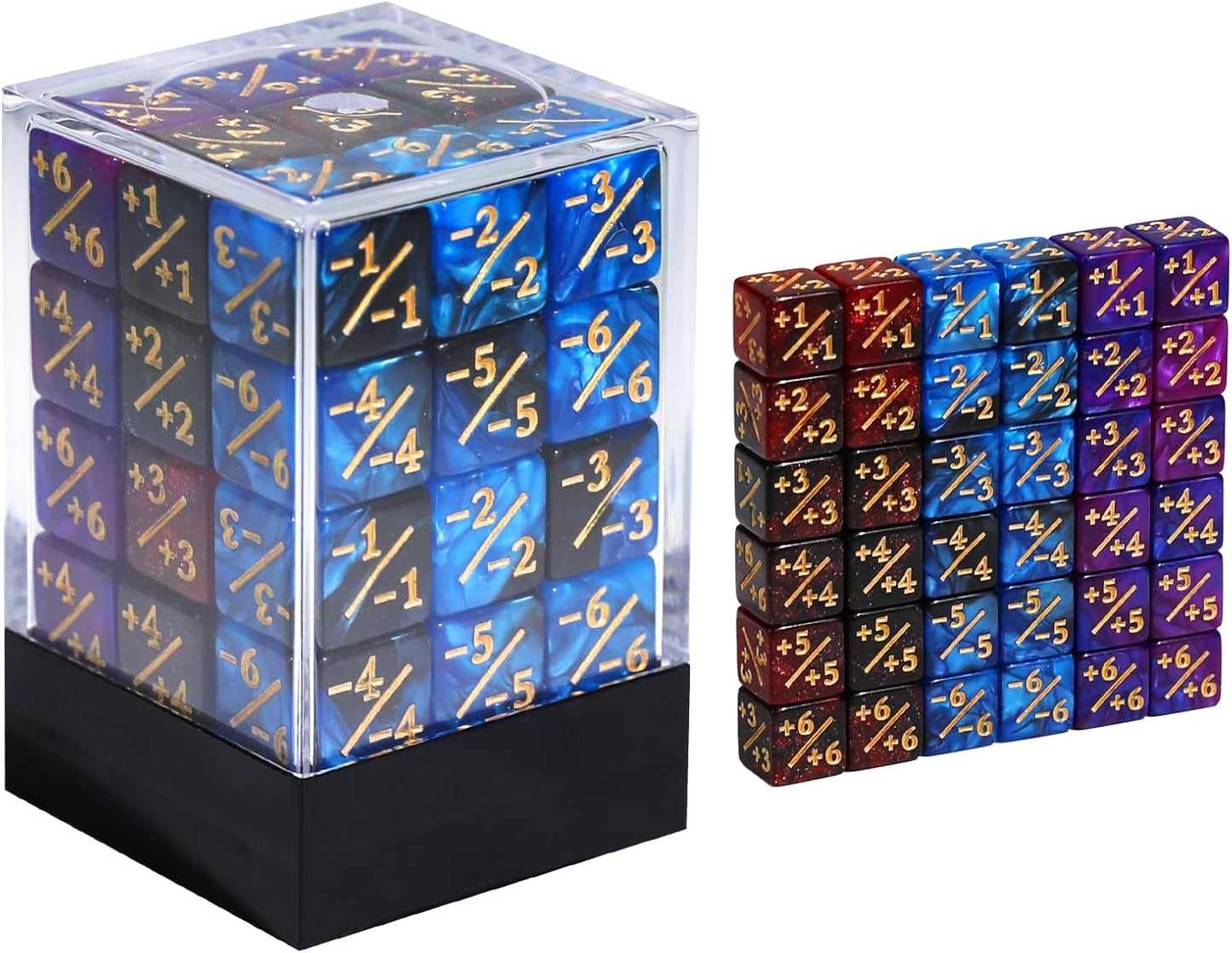 36PCS 12mm MTG Life Counters Dice Set with Box, Small MTG Tokens Loyalty 6 Sided Mini Dice Set, Compatible with TCG CCG Magic Card Gaming Accessories