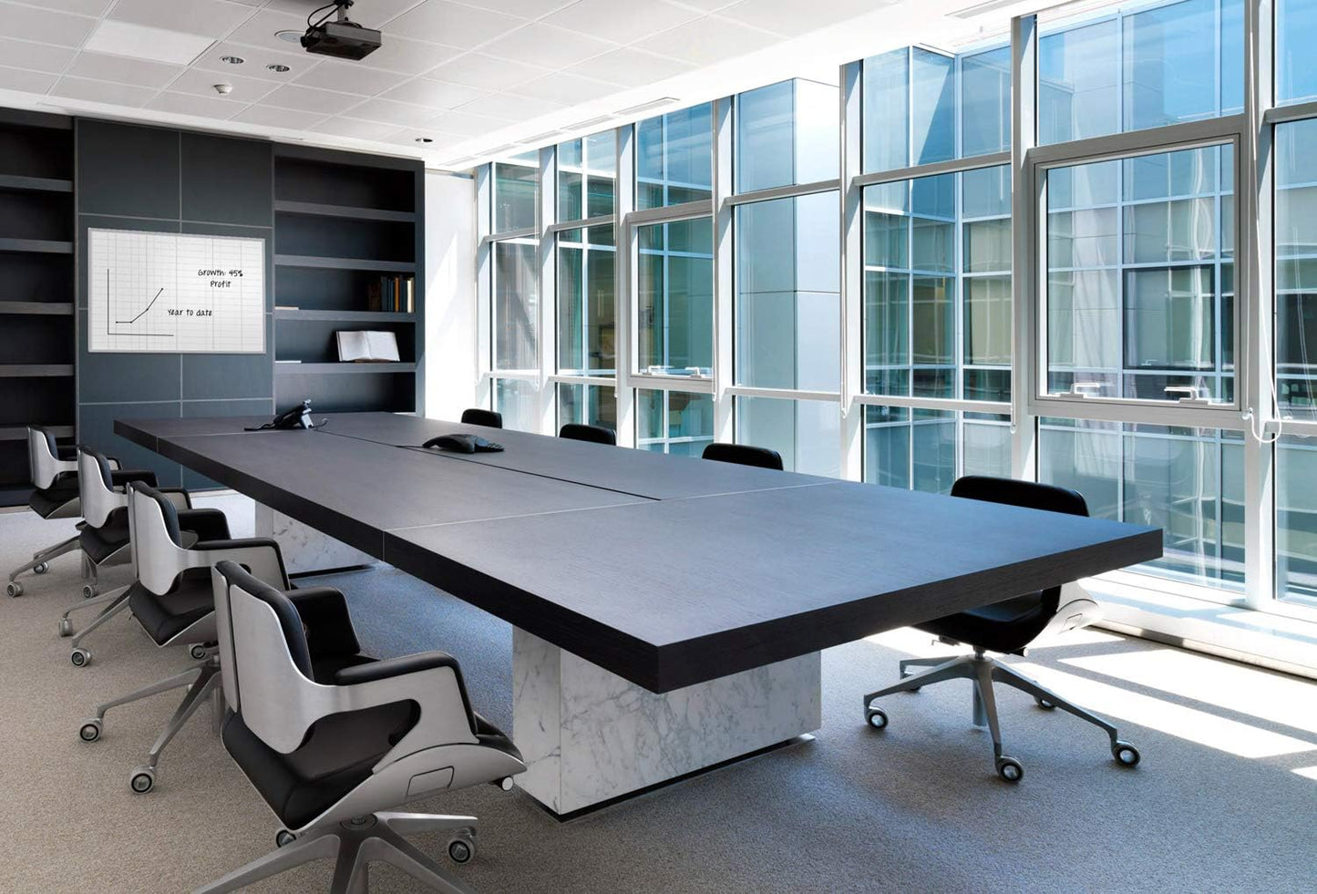 Ghent Grid 3'x4' Magnetic Whiteboard, Aluminum Frame, 2" Grid Squares (GRPM322G-34)