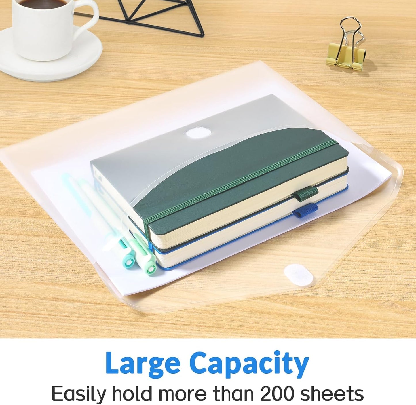 Sooez 20 Pack Plastic Envelopes File Folders, Rainforced Clear Folder Important Document Organizer, A4 Letter Size Bill Receipt Paper Holder Organizer Folder with Closure for School Office