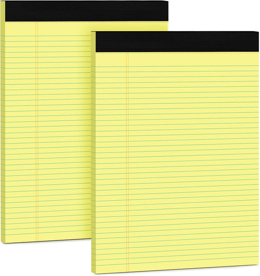Yellow Note Pads 8.5 x 11 College Ruled Legal Pads 8.5 x 11 Notepads Yellow Pads of Paper 8.5 x 11 Lined Writing Pads 2 Pack 70GSM Yellow Paper 30 Sheets Per Note Pad Legal Notepad for Office, School
