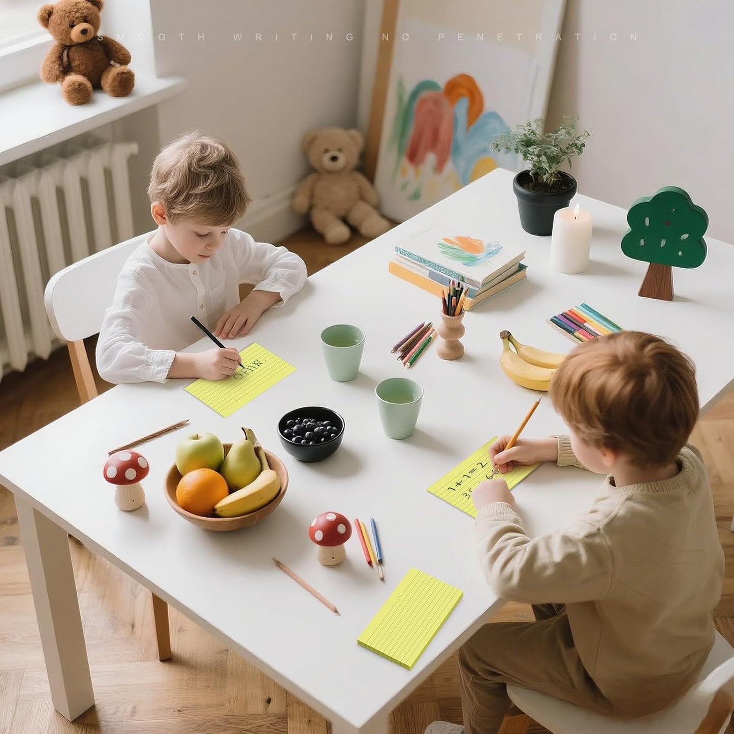 600 Count Index Cards 3 x 5 Inch Yellow Lined Flash Cards Ideal for Studying and To-do-List, Portable Note Cards Taking for Students and Teachers, Flash Card Styled for Home, Office or School Use