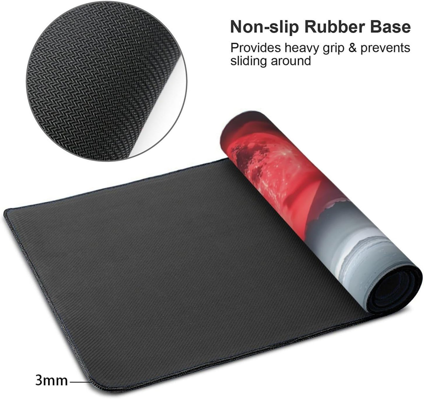 35.4 x 15.7 in, Waterproof XXL Large Mouse Pad for Desk, Extended Keyboard Mouse Mat for Computer Office, Big Laptop Mouse pad, Gaming Pc-Darkness Red Moon