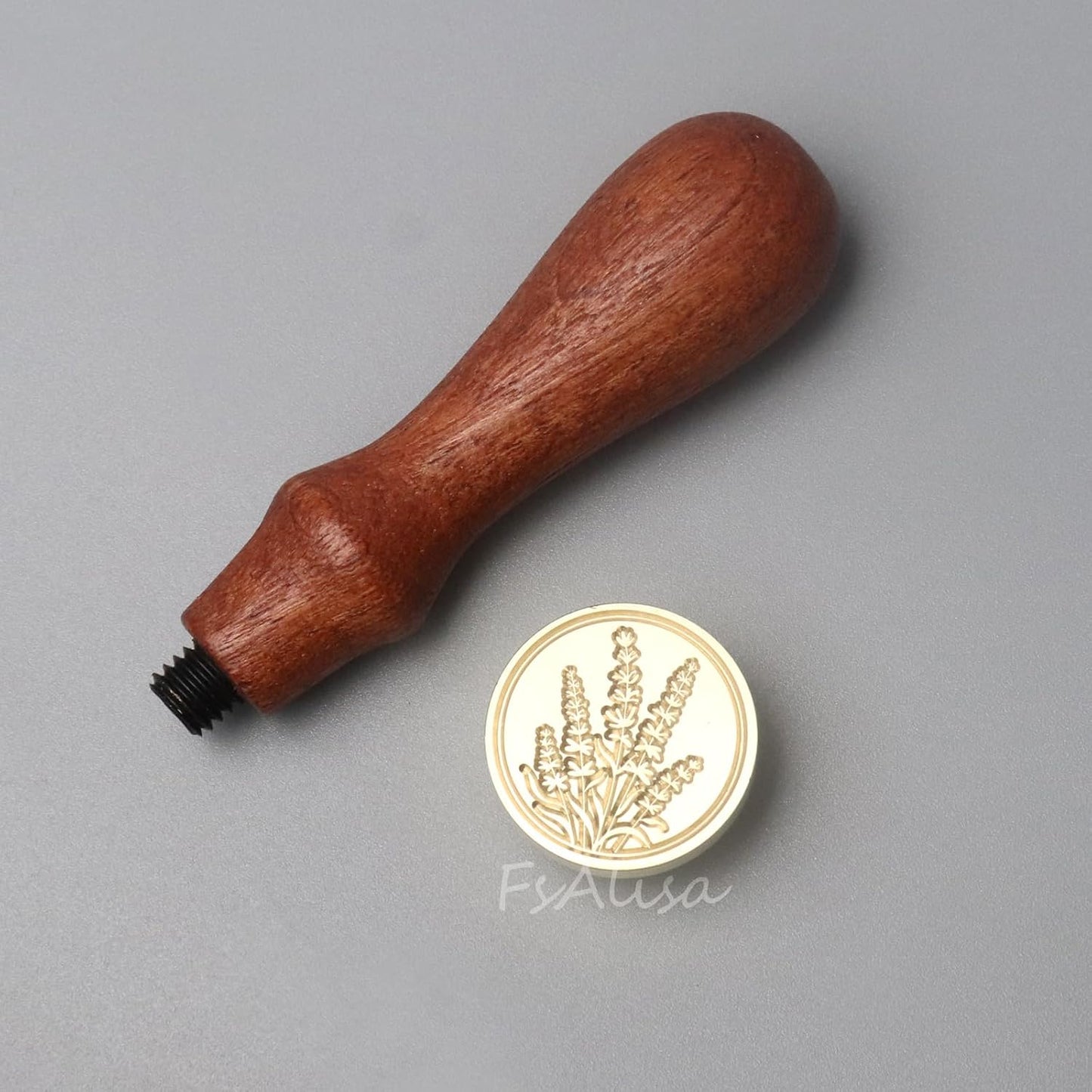 fsalisa Wax Seal Stamp Set 6 Pcs Flower Leaf Sealing Wax Stamps Copper Seals + Wooden Hilt, Seal Wax Stamp Kit with Gift Box for Invitations Cards Letters Envelopes Wine Packages (Botanical Set#-2)