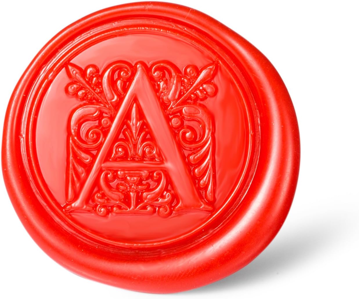 Mceal Wax Seal Stamp, Large Seal 1 1/5"(30mm) Dia, Silver Brass Head with Wooden Handle, Regal Letter A to Z Series (Letter A)