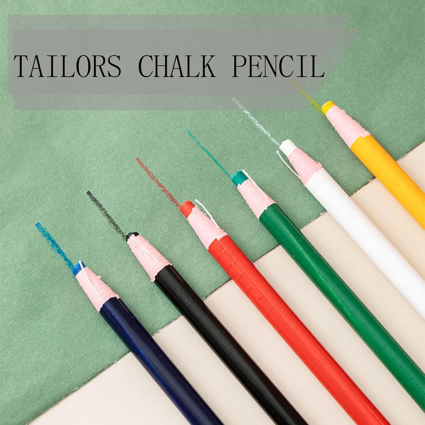 Sewing Fabric Markers Kit with Storage Box, 6Pcs Tailors Chalk Pencil / 2Pcs Heat Erasable Pen & 5 Refills / 2Pcs Water Soluble Pen & 5 Refills