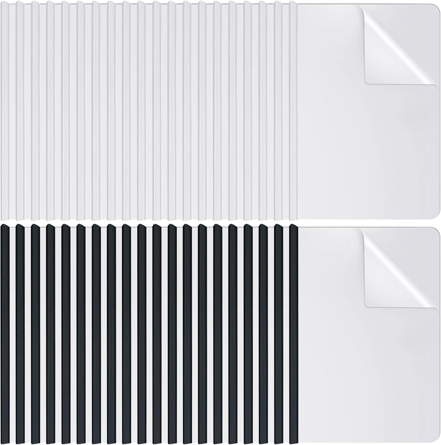 BBTO 100 Pcs Clear Report Covers with Sliding Bar for A4 Paper Resume Covers Presentation Folders File Document Binder for School Business, Letter Size 12 x 8.7 Inches(Black, White)