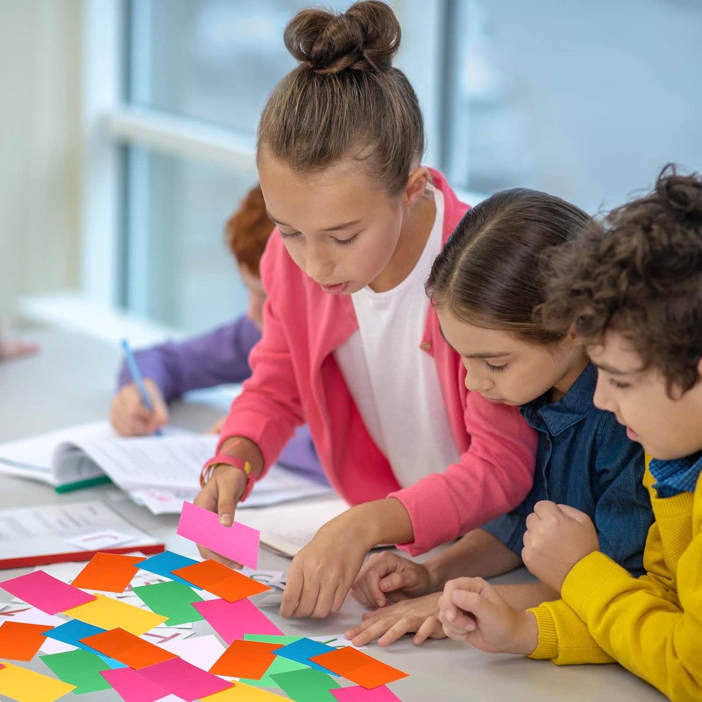 Fainne 300 Pcs Blank Index Cards 180 Gsm Thick Card Stock Assorted Color Neon Blank Flash Cards Colorful Study Notecards for Organizing(3 x 5 Inch,Vivid Colors)