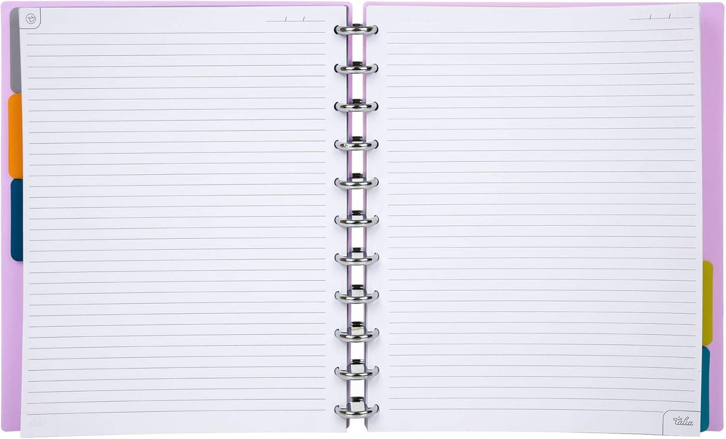 Talia Discbound Notebooks, Planner, Customizable, (yLavender w/Silver Discs, Letter (8.5in x 11in))