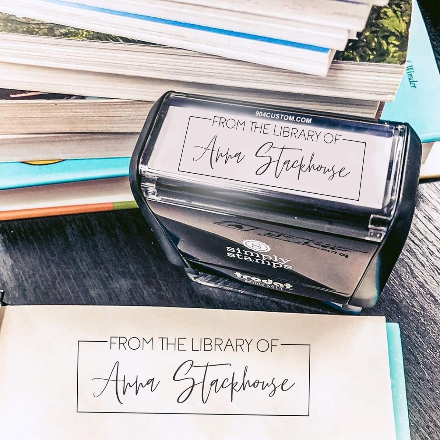 Custom Self-Inking Stamps | 49 Designs | Fun Phrases | Grading Made Easy | Classroom, Library Book Stamps (from The Library of Fancy, Large)