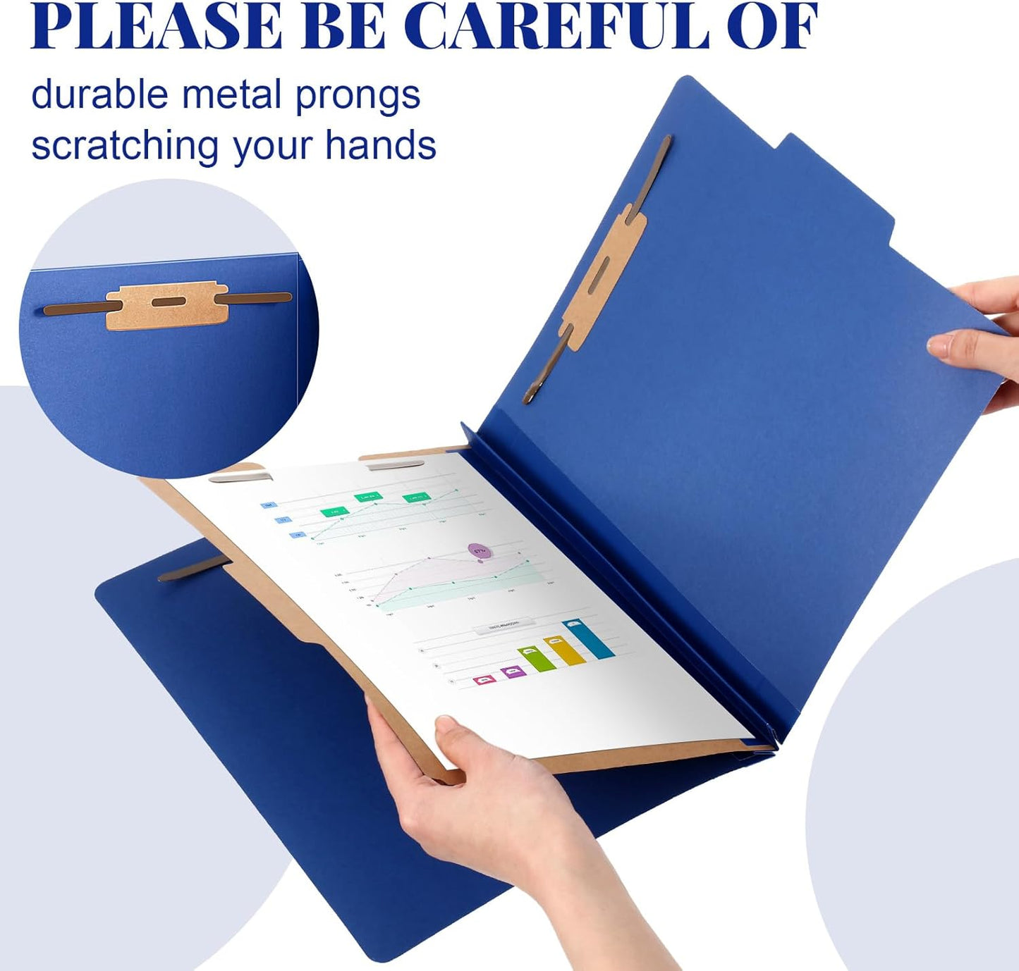 60 Pcs Classification Folders Letter Size, 1 Divider Pressboard File Folder with Fasteners, Expanding File Organizer Bulk for Teachers, Clergy, Office, Church, Christmas Donations (Dark Blue)