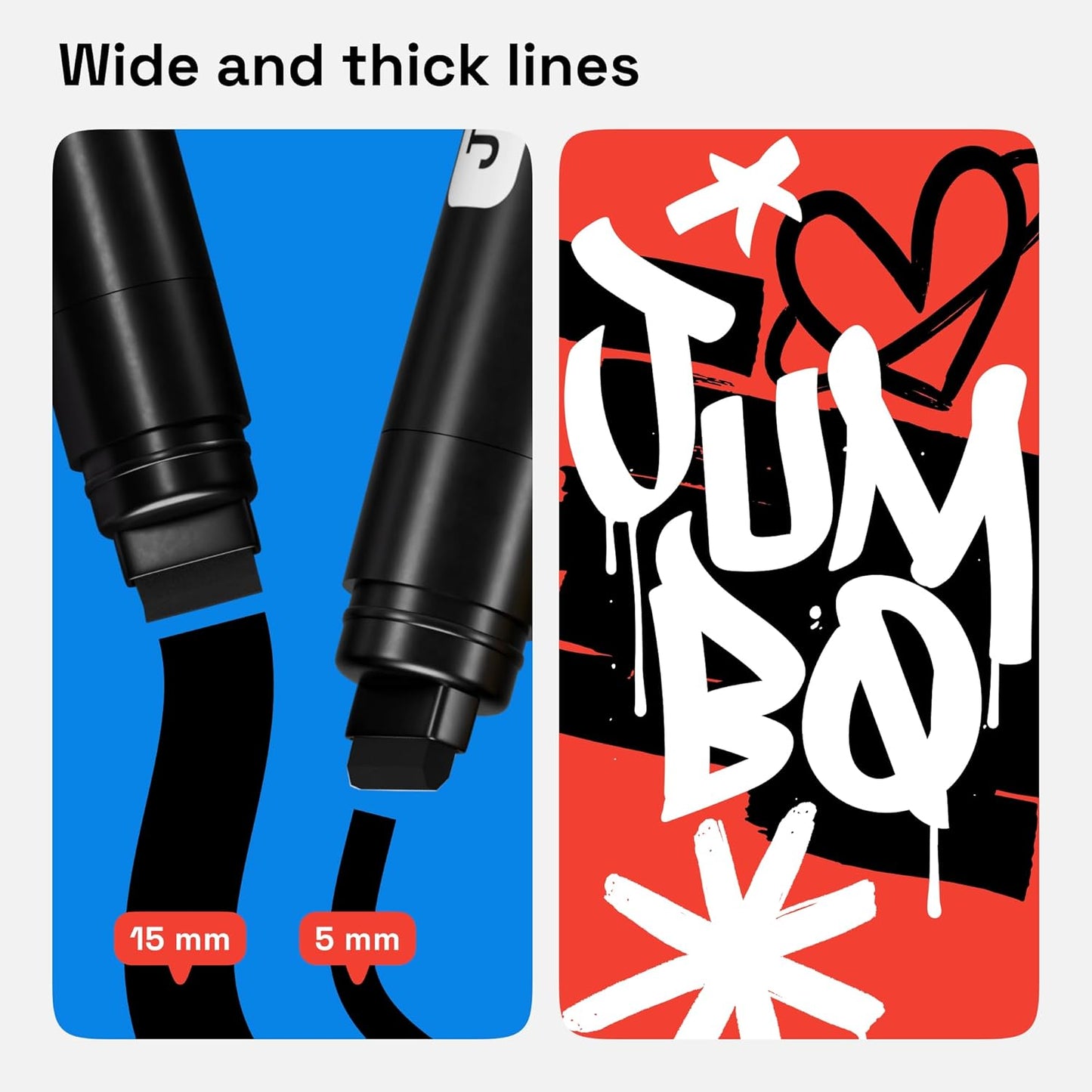 ARTISTRO 2 Black Acrylic Paint Markers - 15mm Jumbo-Tip Paint Pens - Perfect for Crafting, Art Projects, & More