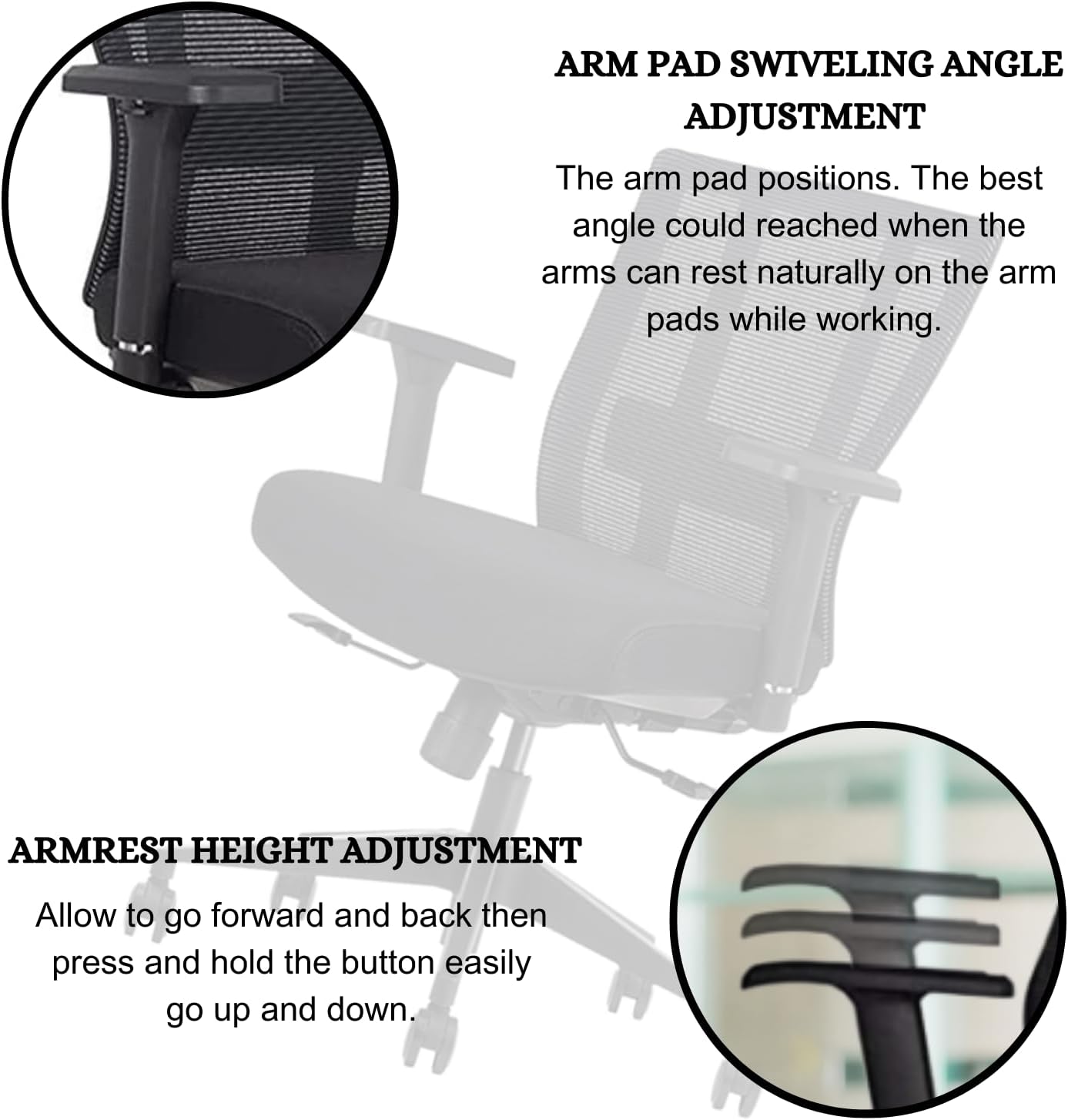 Bitchair Ergonomic Mesh Conference Room Chair - Adjustable Lumbar Support Computer Desk Chair with Height Adjustable Arms - Seat Depth Adjustable Office Chair - (Black) (Pack of 4)