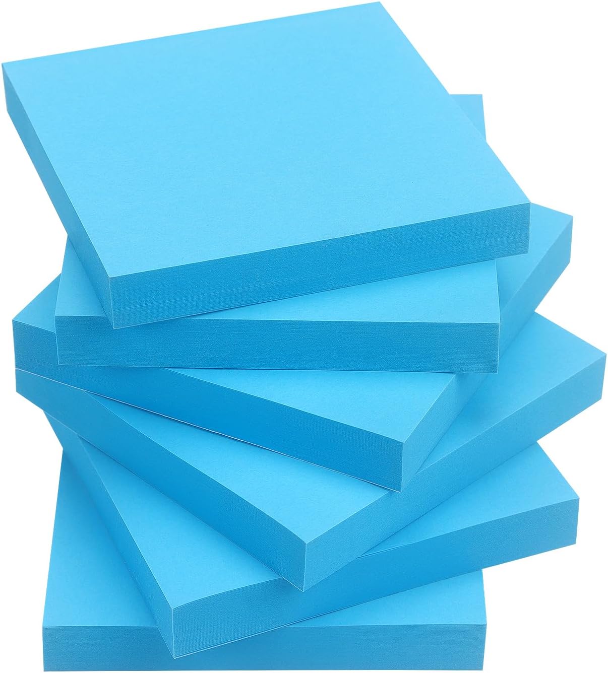 Sticky Notes 3x3 Self-Stick Notes Pads with 6 Bright Colors, Easy to Post for Office, School, Home, 6 Pads/Pack, 100 Sheets/Pad (Blue)