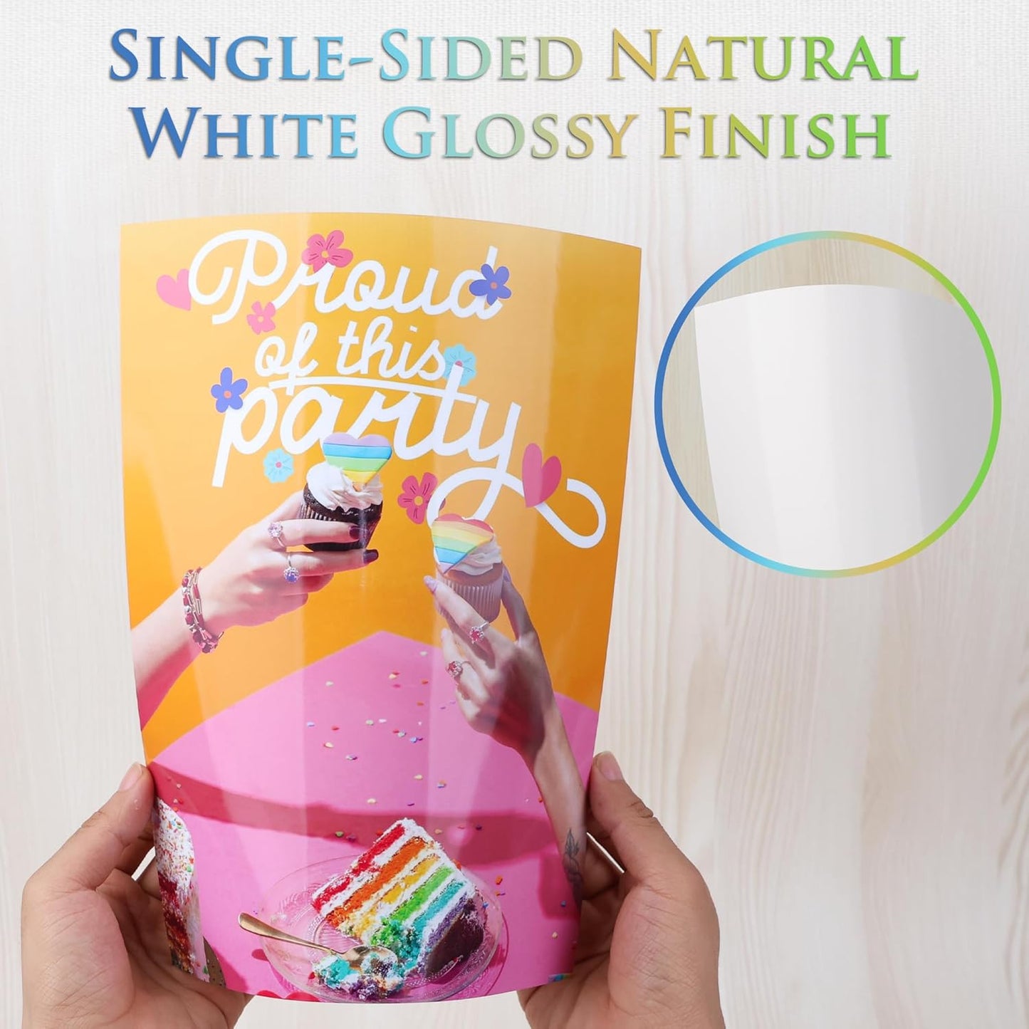 A-SUB Glossy Thin Photo Printer Paper for Flyer Brochure Chip Bag 8.5x11 Inch 36lb for Inkjet Printer Dye Ink Single-Side Print 135gsm