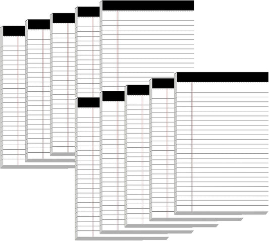 5" x 8" Note Pads 10 Pack of Legal Pads 21lb Notepad College Ruled Legal Pad 30 Sheets Perforated Small Writing Pads Double-Side Printed Pad of Paper for School, College, Office