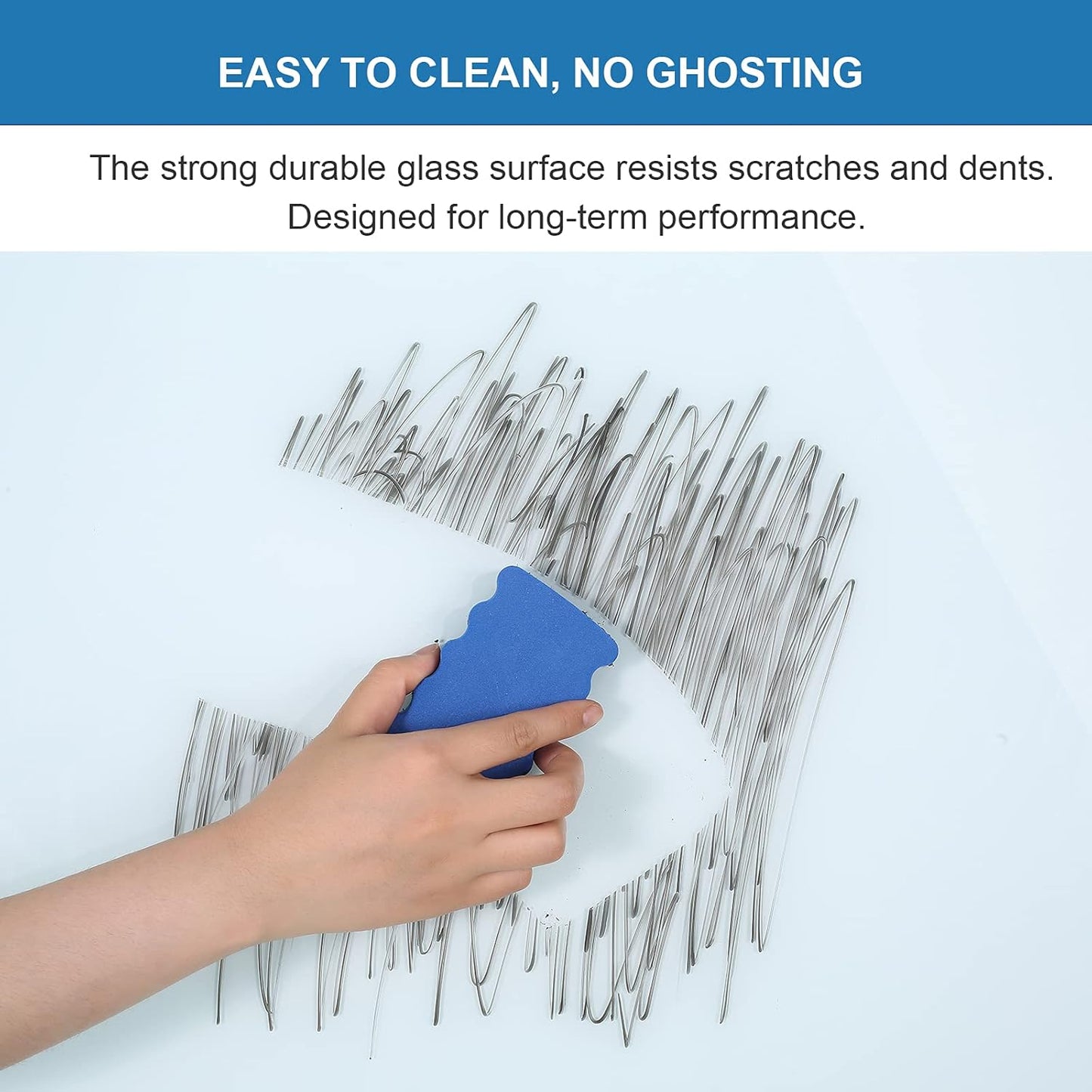 Glass Dry Erase Board - Magnetic Whiteboard with Frameless Mounting, Premium Tempered Glass Surface & Accessory Tray - Perfect for Office, Classroom, or Home (60" x 40")