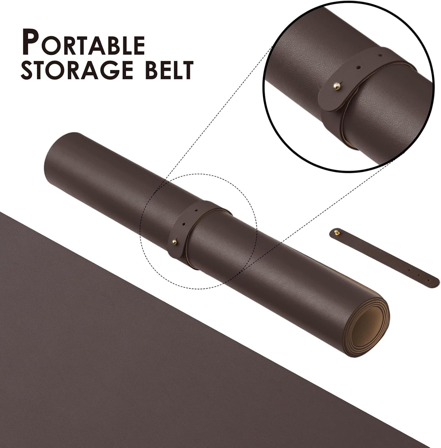 Leather Desk Mat - Small Non-Slip PU Desk Pad for Office and Home - Desk Organization and Accessories - Ideal for Large Mouse Pad and Small Desk Mats on Top of Desks (Coffee,23.6"x 13.8")