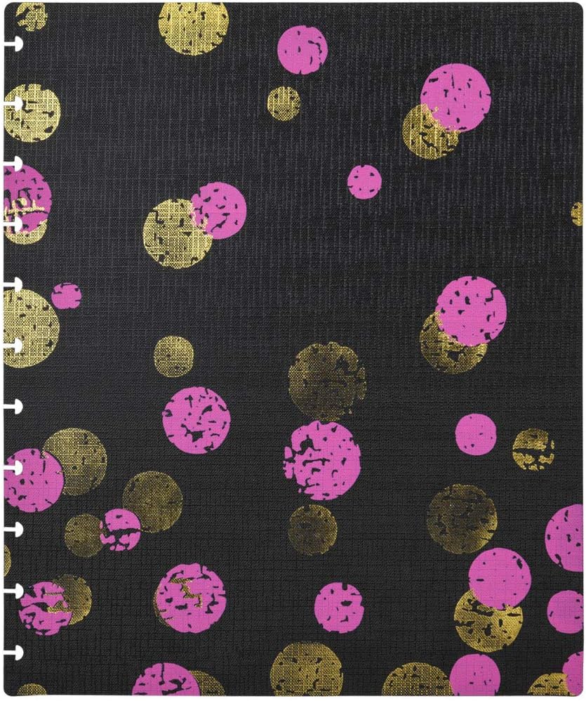 Talia Discbound Notebooks, Planner, Customizable, (xBounce Maroon w/Pink Discs, Letter (8.5in x 11in))