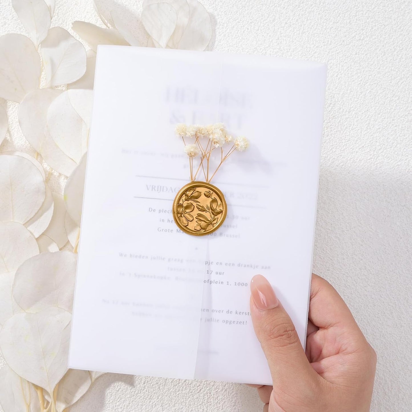 UNIQOOO Wax Seal Stickers - (3 Designs in 1 Pack) Wedding Invitation Envelope Seal Stickers, 60 Pcs Self-Adhesive Stickers, Perfect for Invitation, Christmas, Gift Wrapping (Anti Gold)