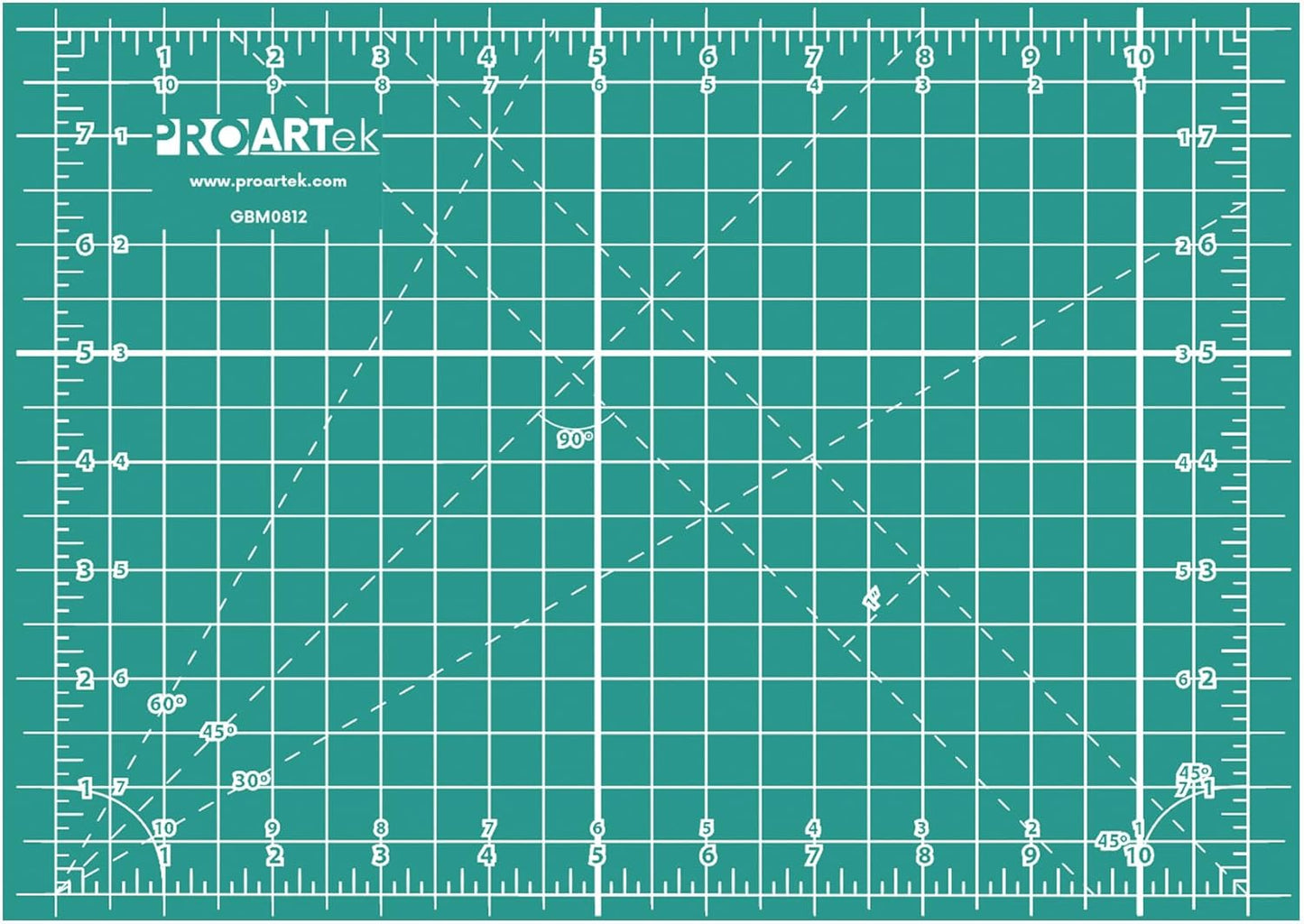 PK00005 Model GBM0812 Series 8.5" x 12" Professional Cutting Mat; Double-Sided Green/Black; Self-Healing; For Graphic Arts, Hobbies, Sewing, Scrapbooking, and other Cutting Projects