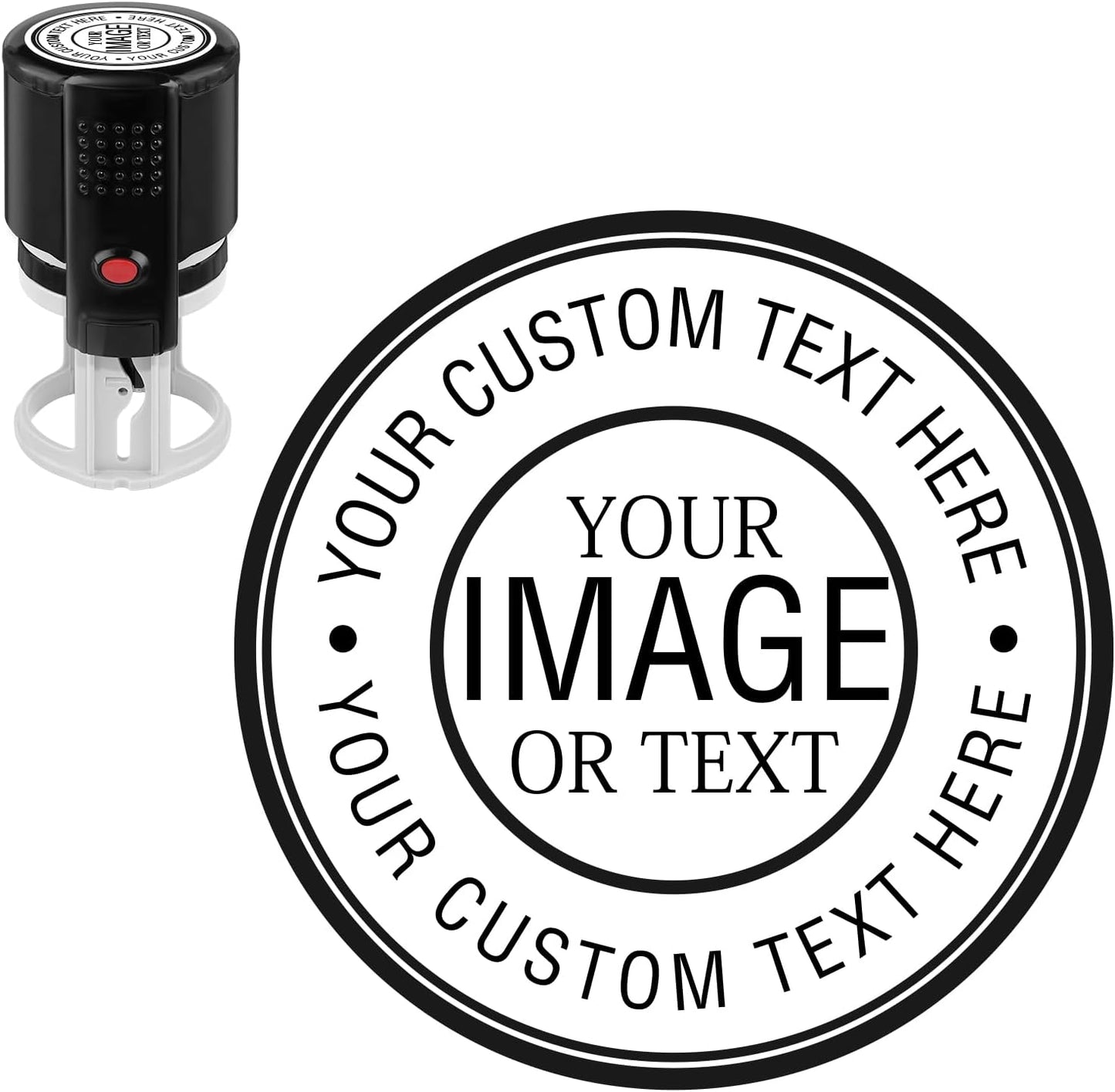 Custom Stamps for Business | Custom Logo Stamp | Personalized Self Inking Stamp Customized Business Logo Text Rubber Stamper, 4 Sizes/5 Color Options (1.6-inch)