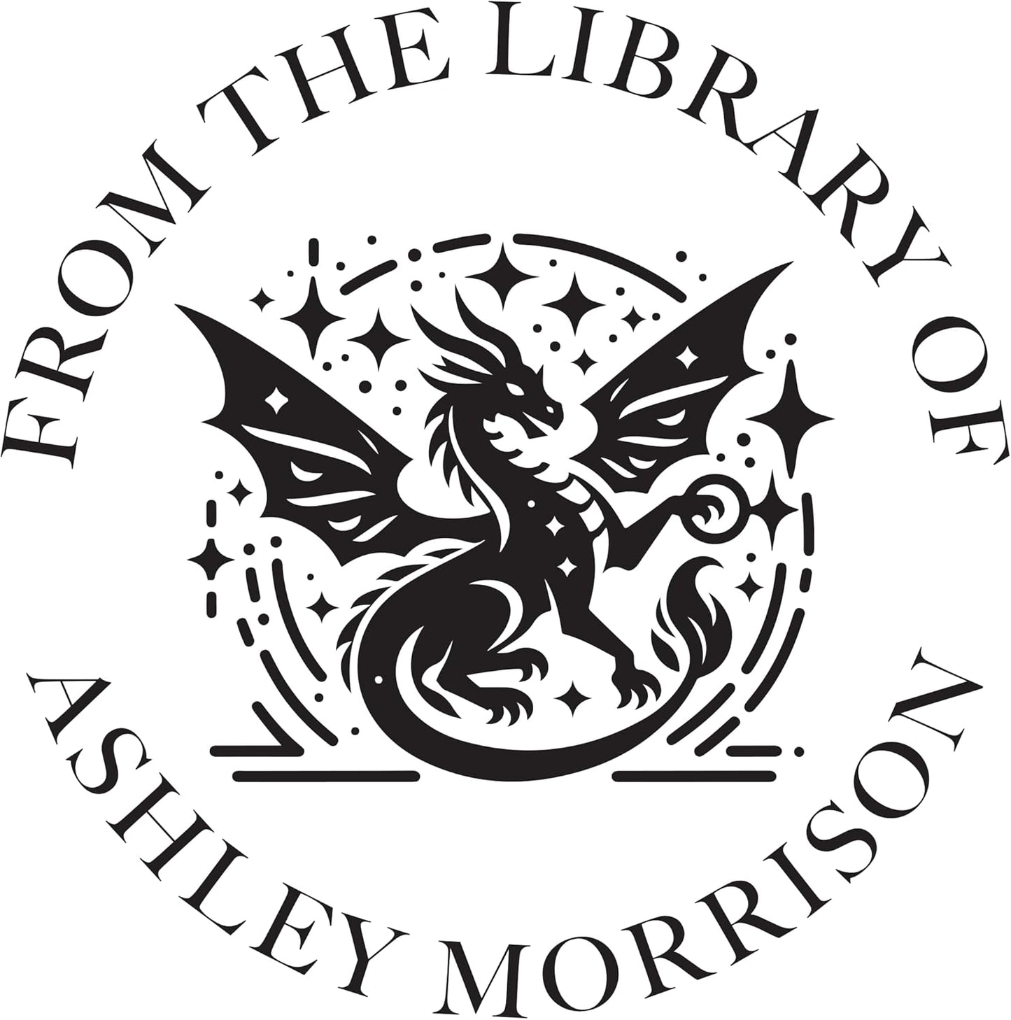 Dragon Book Embosser, Custom Round Library Book Embosser, Fantasty Fiction Dragon Ex Libris Embosser, Gift for Book Lover | Black or Pink Embosser (Dragon #2)