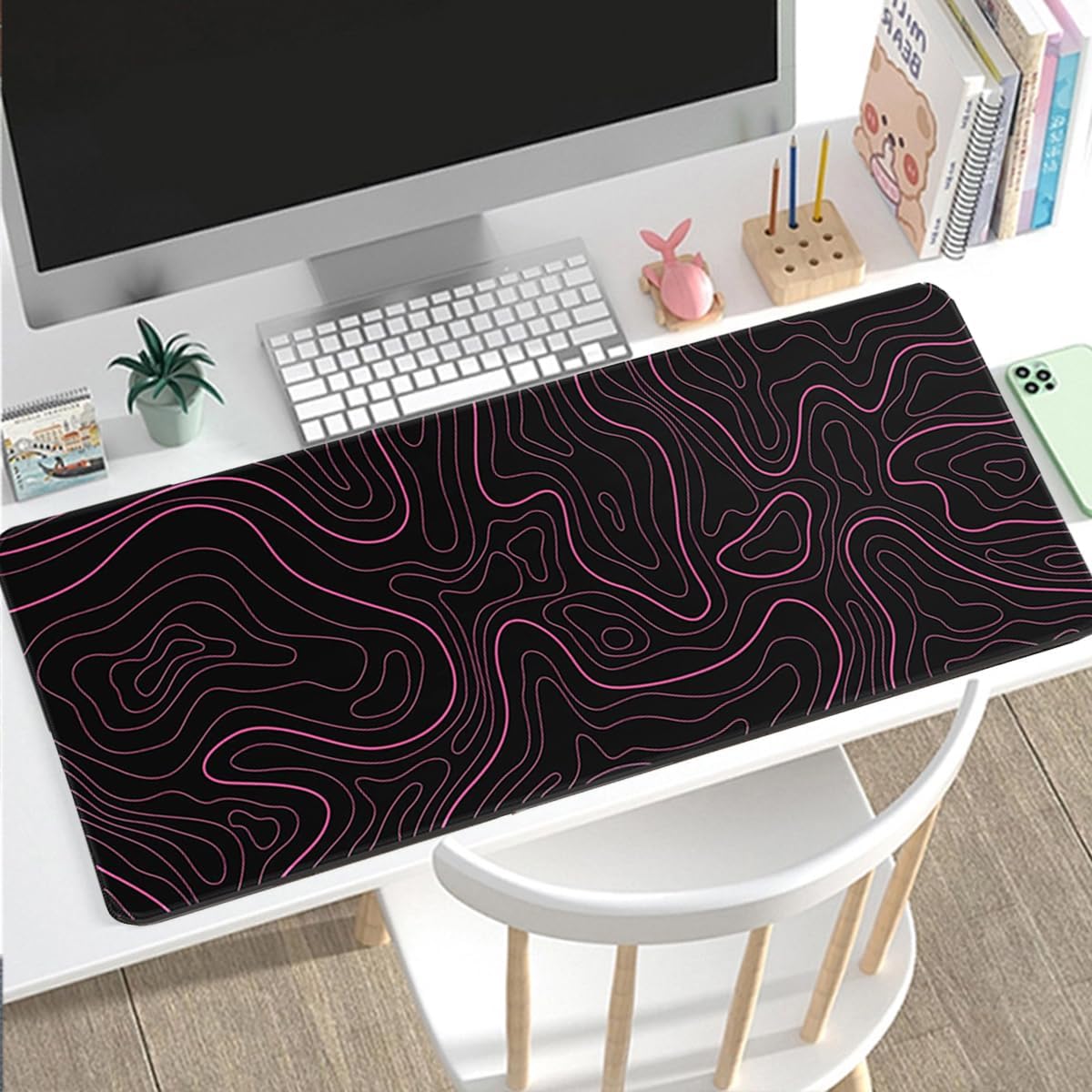 Large Mouse Pad for Desk - Gaming Mouse Pad with Non-Slip Base Stitched Edges, Mousepad for Keyboard and Mouse